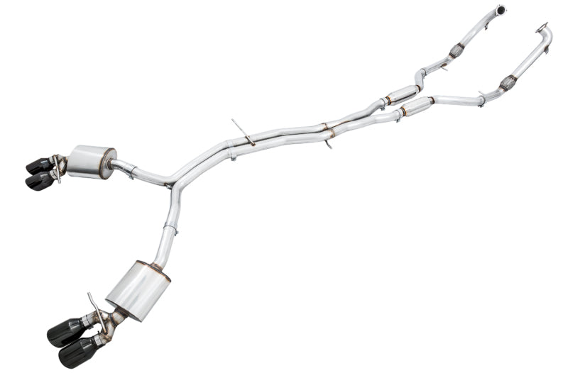 AWE Tuning 3025-43034 AWE Tuning Audi B9 S4 SwitchPath Exhaust - Non-Resonated (Black 102mm Tips)