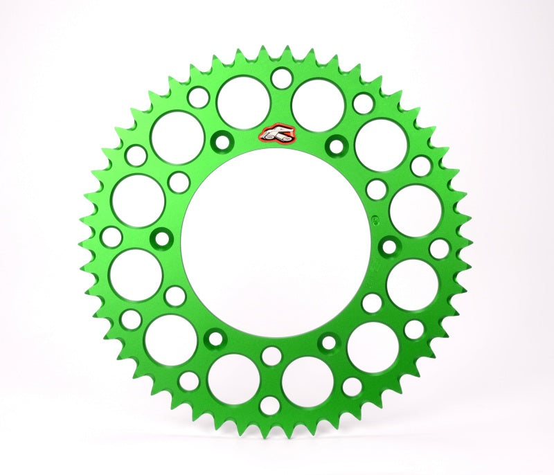 Renthal 191U-420-49GEGN Renthal 2020 Kawasaki KX100 Rear Grooved Sprocket - Green 420-49P Teeth