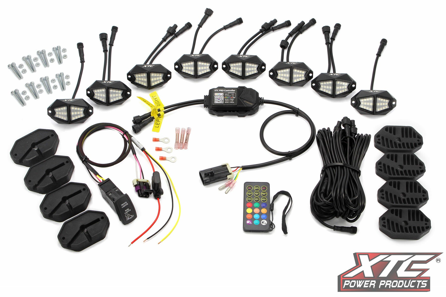 XTC Power Products XTC X-Lites Rock Light Kit Illumination Xlite-8Pods-RGBW - X-Lites Rgb Lights