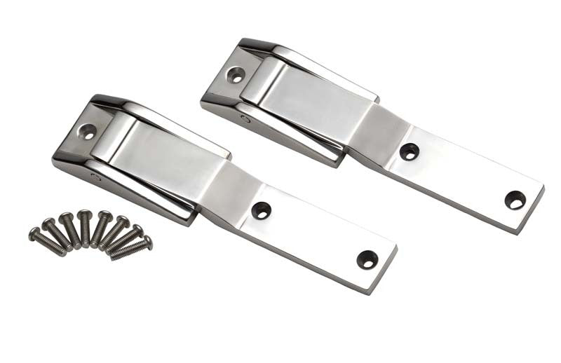 Kentrol 30478 Kentrol 97-04 Jeep Wrangler TJ Tailgate Hinge Pair - Polished Silver