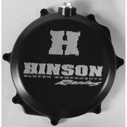 Black motorcycle clutch cover with silver Hinson branding for C268 Hinson clutch LTR450 06-09