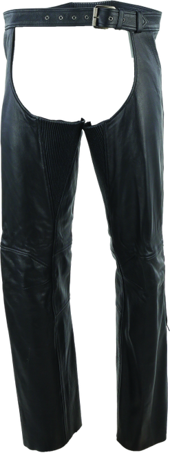 River Road Plains Leather Chaps Black - 2XL - 094422