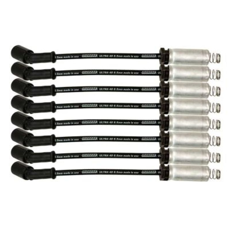 Moroso 73746 Moroso GM LS/LT 8.5mm Ultra 40 11in Long Wire Set w/Alum Heatshield - Black - 73746