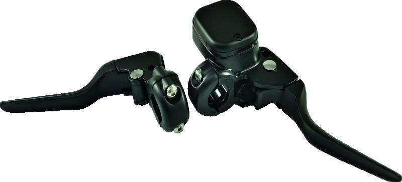 Bikers Choice 482708 Bikers Choice Black 11/16 Bore Custom Handlebar Control Kit 1 Inch Bar Cable Clutch No Switches