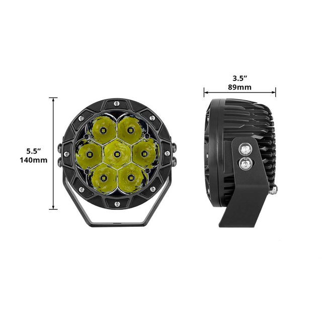 XK Glow Spot Beam Cube Offroad Round Work Light Kit 1pc 5in - XK067005