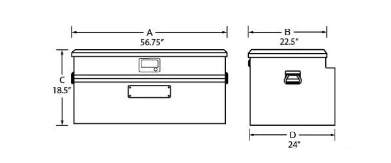 Tradesman 79456WB Tradesman Aluminum Flush Mount Truck Tool Box Full/Wide (56in.) - Black
