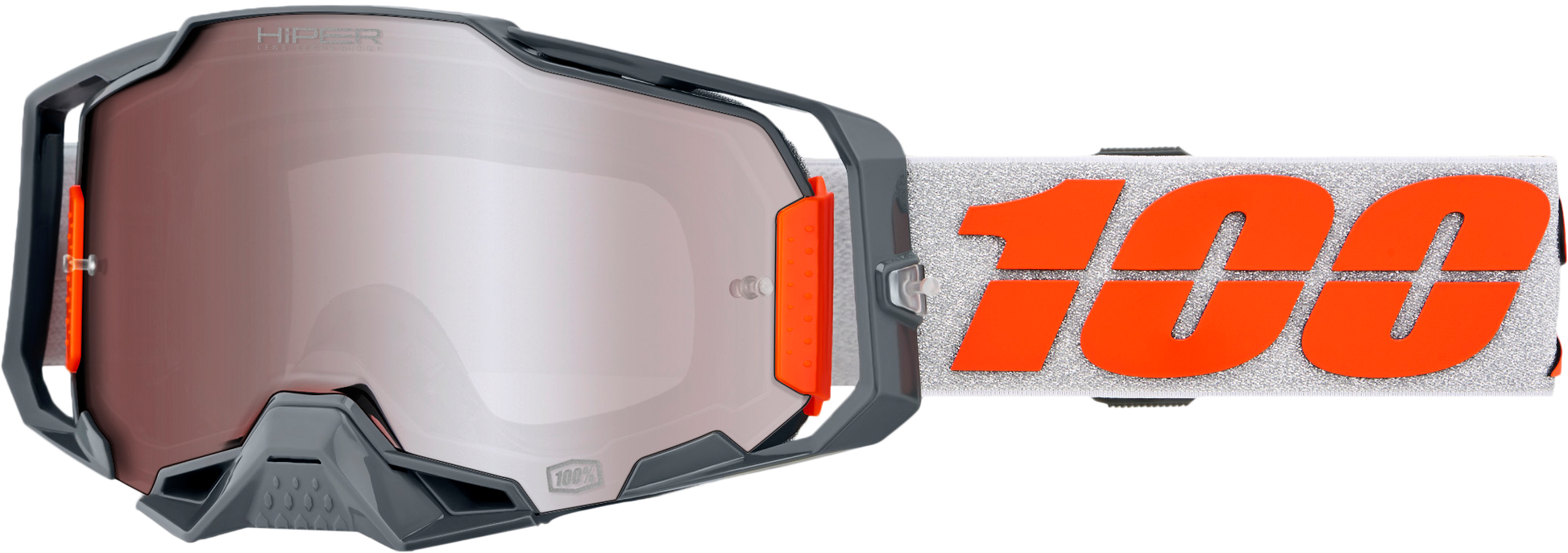 100-Percent Armega Hiper Goggles Eyewear 50003-00016 - Silver Frame Silver Lens