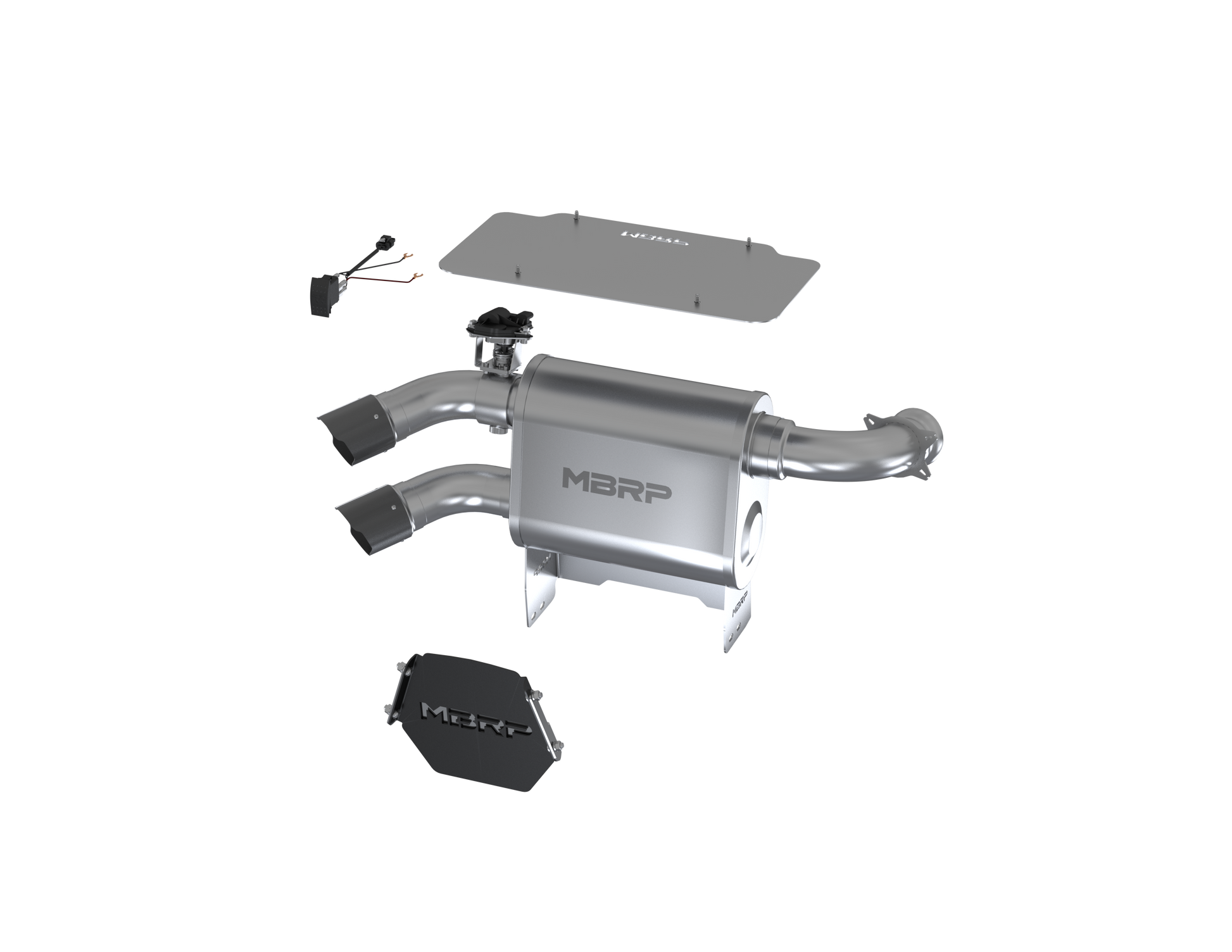 MBRP Active Exhaust System AT-9208AS - Dual Slip-ON CF Tip