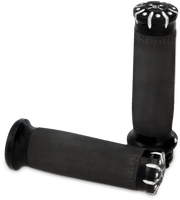 Burly Brand Hawk Billet Handle Grips B16-1008BM - Grip Set 82-17 Dual Cable Set