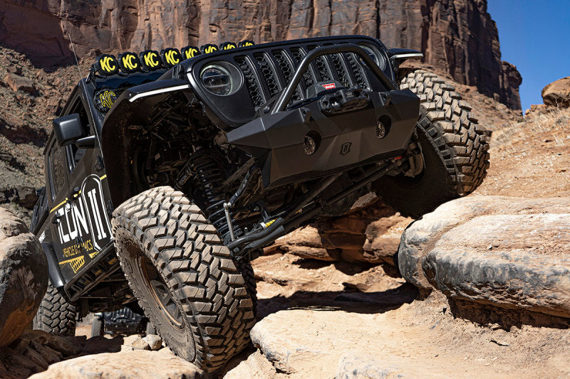 ICON 25244 ICON 2018+ Jeep Wrangler JL / 2020+ Jeep Gladiator JT Pro Recessed Impact Front Bumper w/Bar & Tabs - 25244
