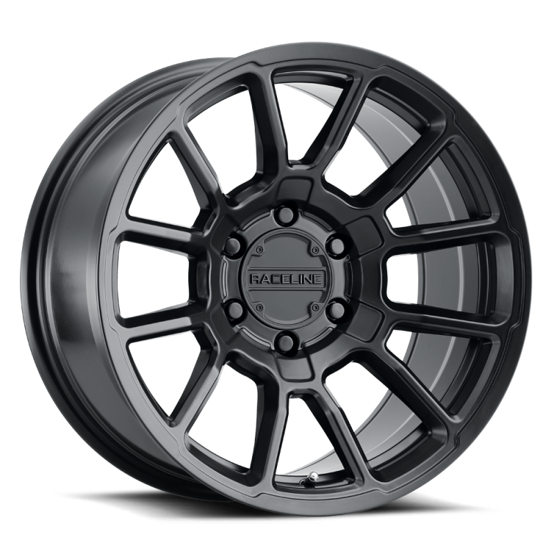 Raceline 950B-78560-00 Raceline 950B Gauge 17x8.5in / 6x139.7 BP / 0mm Offset / 106.1mm Bore - Satin Black Wheel