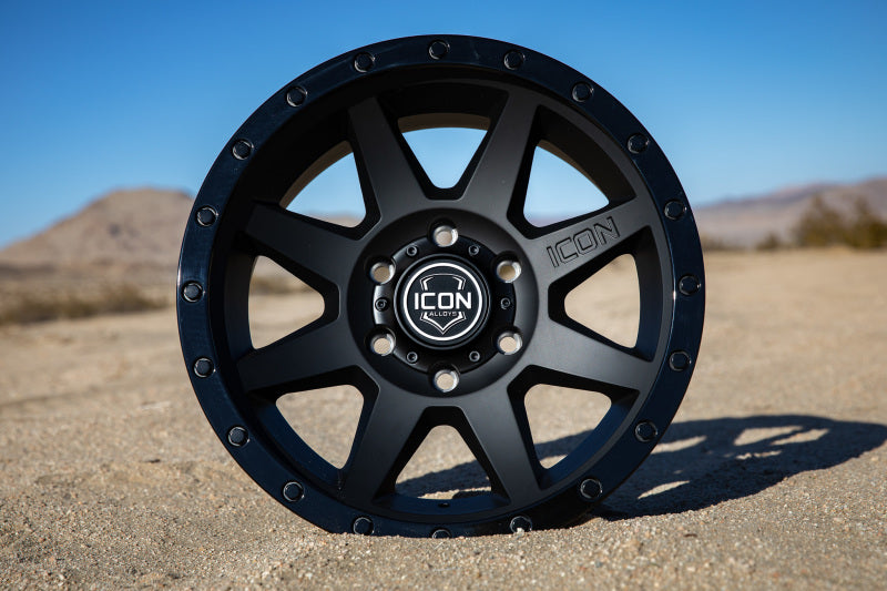 ICON 1817857345DB ICON Rebound 17x8.5 5x5 -6mm Offset 4.5in BS 71.5mm Bore Double Black Wheel - 1817857345DB