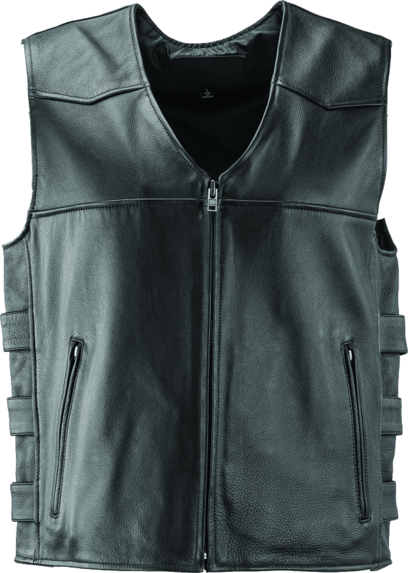 River Road Plains Leather Vest Black - 2XL - 094409