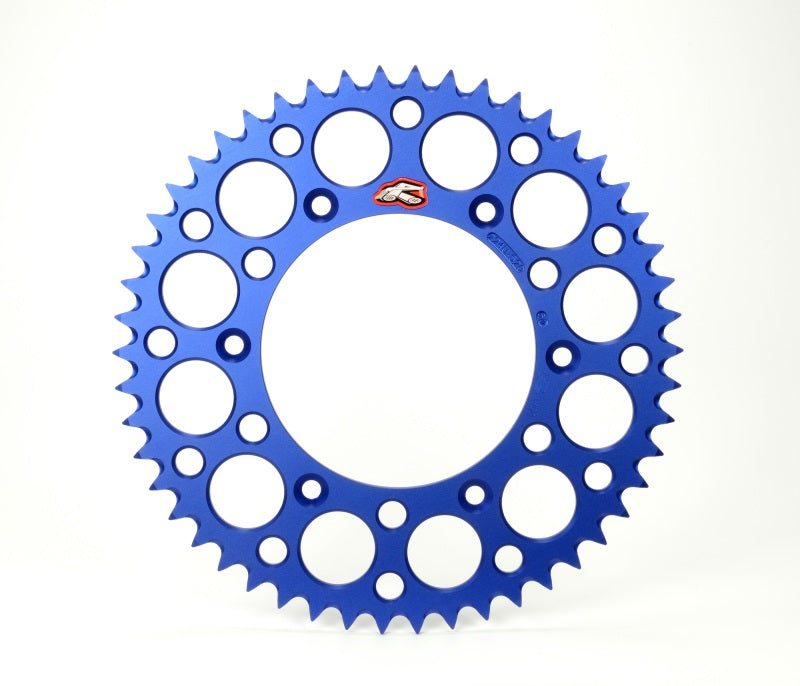 Renthal 150U-520-52GBBU Renthal 2023 Yamaha WR 250F-450F / 01-07 WR250 Rear Grooved Sprocket - Blue 520-52P Teeth