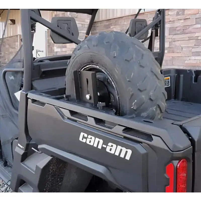 Can-Am CA-800ST spare tire bed mount on utility vehicle for easy storage