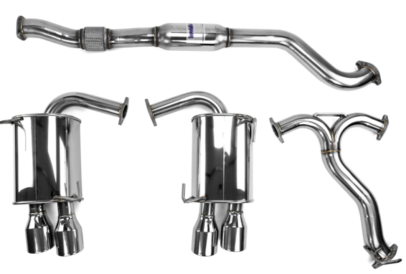 Invidia HS15STIG2T Invidia 15+ Subaru STI 4Dr Q300 Single Layer Titanium Burnt Quad Tip Cat-Back Exhaust - HS15STIG2T