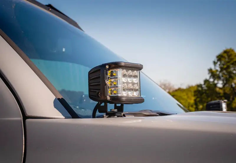 Cali Raised 10-24 Toyota 4Runner Low Profile Led Ditch Light Brackets Kit - W/ 27W Side Pro - Lights