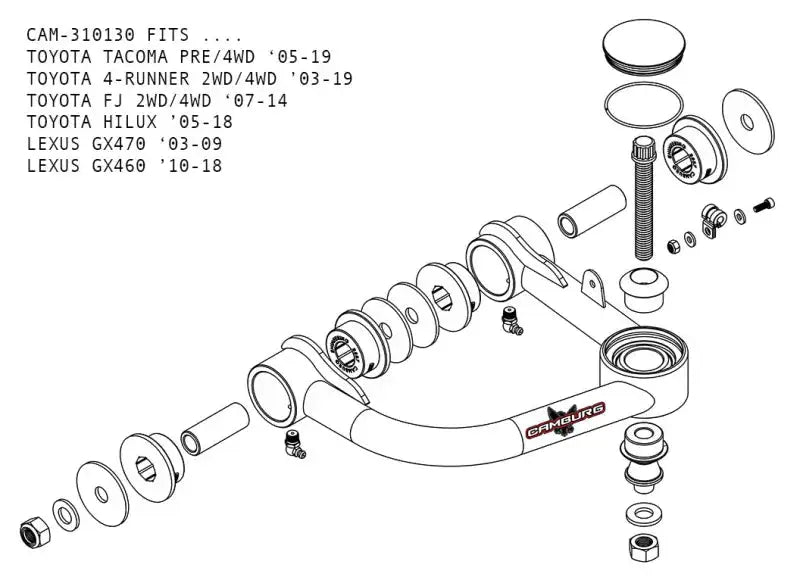 Camburg Toyota Tacoma Pre/4WD 05-23 / 4-Runner 03-23 / FJ 07-14 1.25in Uniball Upper Arms w/ covers - Suspension