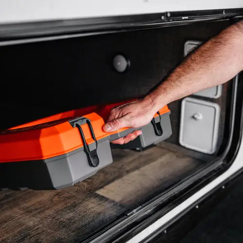 Camco RV Approved Portable Waste Holding Tank Dump Kit 39023 - Rhino Tote Storage Box