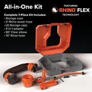 Camco RV Approved Portable Waste Holding Tank Dump Kit 39023 - Rhino Tote Storage Box
