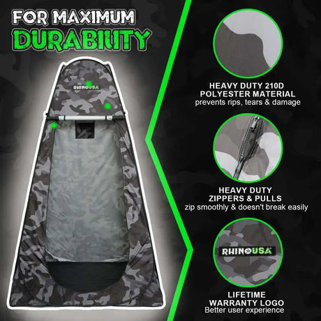 Rhino USA Popup Privacy Tent - Camo - Rhino USA