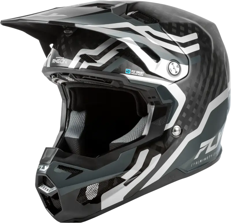 Formula S Carbon Byte Helmet Black Carbon/Grey/Silver Sm - FLY RACING