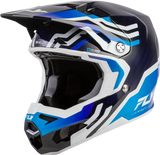 Formula S Carbon Byte Helmet Blue Carbon/Blue/White Xs - FLY RACING