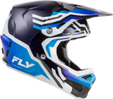 Formula S Carbon Byte Helmet Blue Carbon/Blue/White Xs - FLY RACING