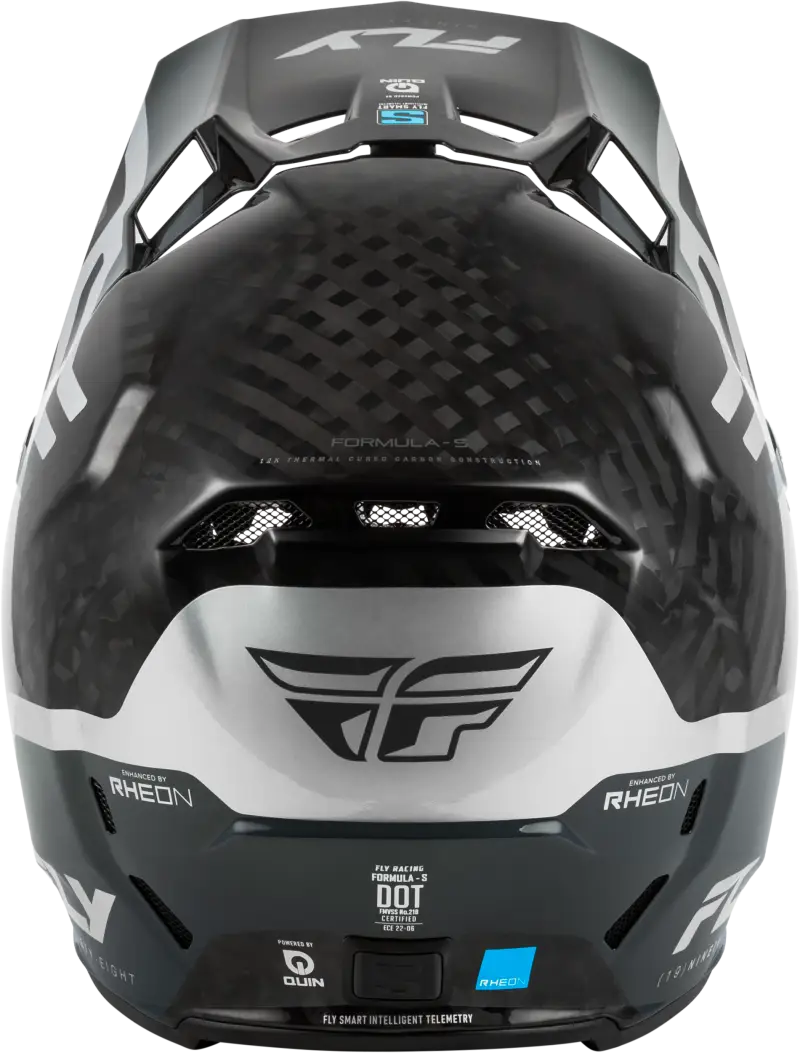 Formula S Carbon Byte Helmet Black Carbon/Grey/Silver Md - FLY RACING