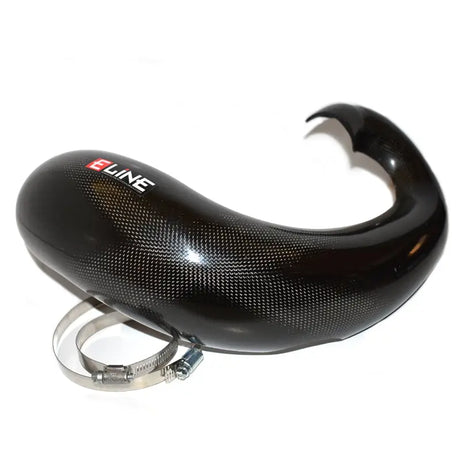 Black carbon fiber pipe guard with metal clamp for KTM and Husqvarna fiber pipe guards