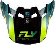 Formula S Carbon Byte Visor Black Carbon/Teal/Lime Md/Lg - FLY RACING