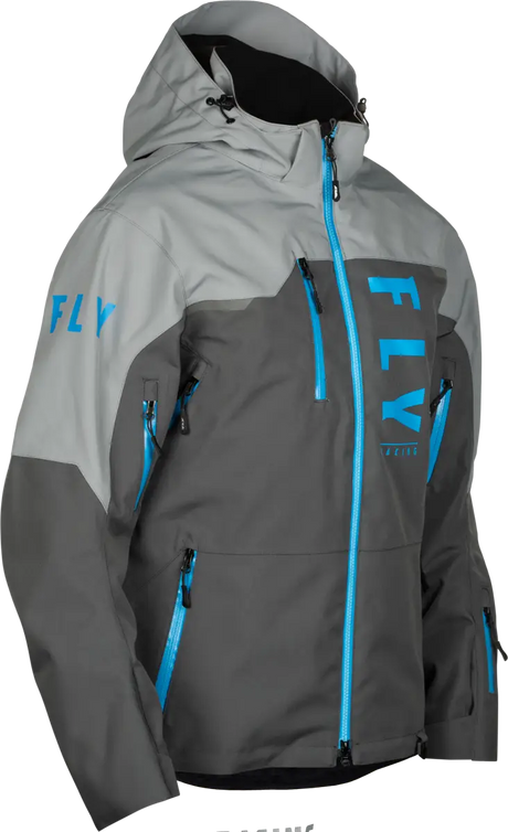 Carbon Jacket Grey/Blue Md - FLY RACING