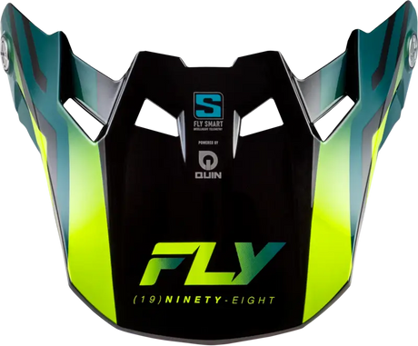 Formula S Carbon Byte Visor Black Carbon/Teal/Lime Yl/Sm - FLY RACING