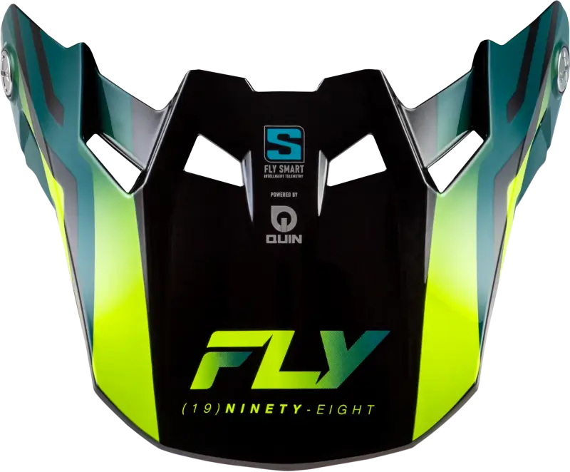 Formula S Carbon Byte Visor Black Carbon/Teal/Lime Yl/Sm - FLY RACING