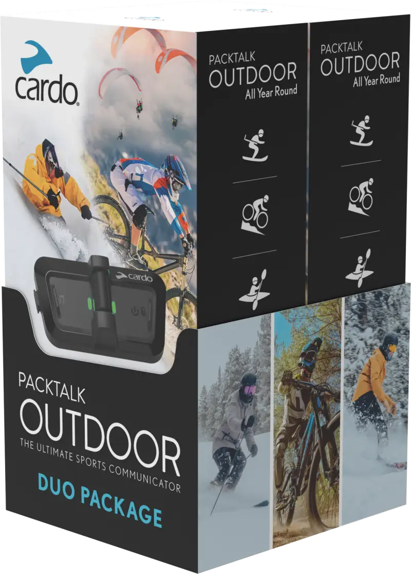 Cardo Packtalk Outdoor Duo - Black Wireless Communication System - Motorcycle Headset