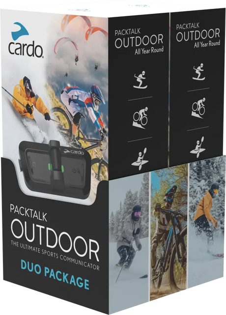 Cardo Packtalk Outdoor Duo - Black Wireless Communication System - Motorcycle Headset