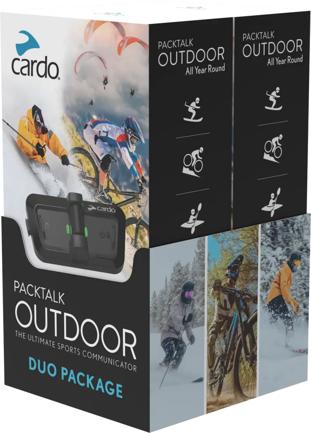 Cardo Packtalk Outdoor Duo - Black Wireless Communication System - Motorcycle Headset