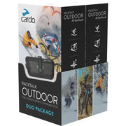 Cardo Packtalk Outdoor Duo Black Snow Helmet Communication System 2 Pack with JBL Speakers