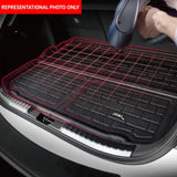 Cargo Area Liner Direct Fit; Raised Edge; Black; Thermoplastic Rubber Of Carbon Fiber Texture; Non-Skid; Behind 3rd Row
