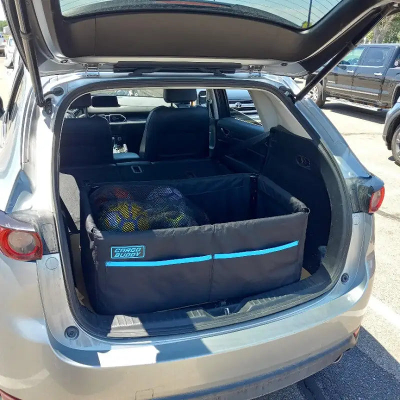 Cargo Organizer Area Of SUV And Truck; Single Compartment With 2 External Pockets; Black; 600D Polyester 1-3/16 Inch