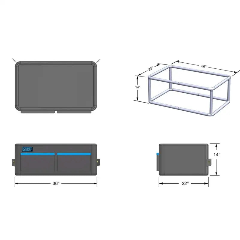 Cargo Organizer Area Of SUV And Truck; Single Compartment With 2 External Pockets; Black; 600D Polyester 1-3/16 Inch