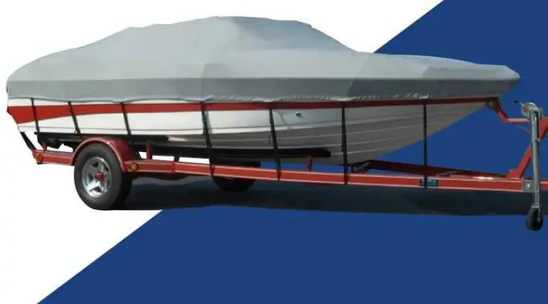 Carver 77018P-10 Boat Cover V-18 O/B Pg Gray