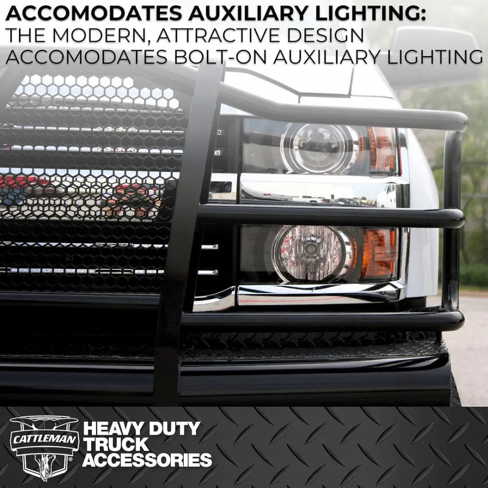 Cattleman Two Vertical Center Protection Bars Bumper 2122PRS - Chevrolet Front Sensors