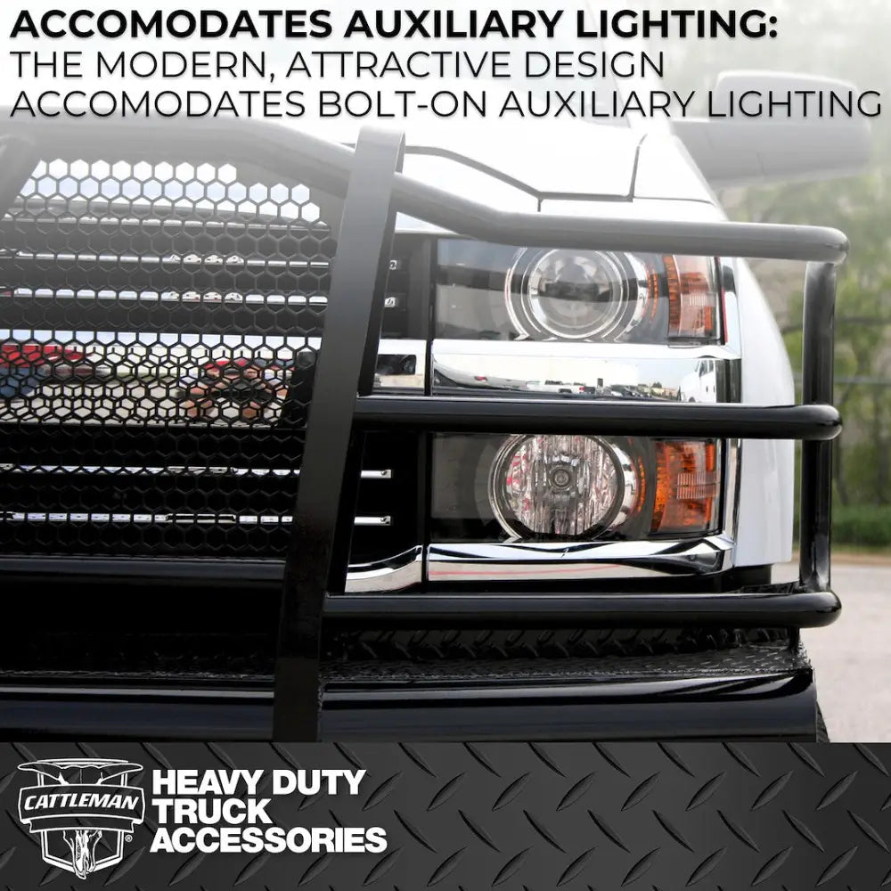 Cattleman Two Vertical Center Protection Bars Bumper 2265PR - Dodge RAM Front Sensors