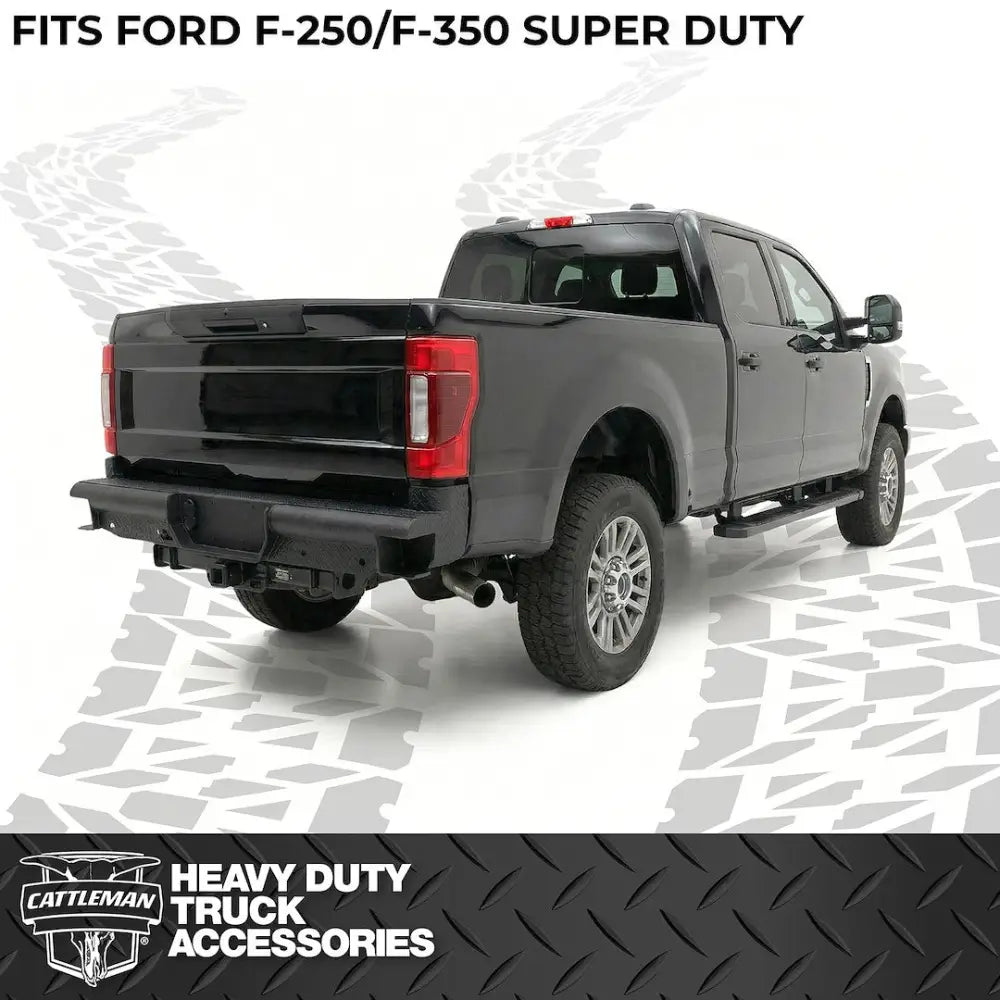 Cattleman Solid Beaded Welding Bumper 4395S - Rear Bumper-8 Drop Sensors