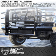 Cattleman Two Vertical Center Protection Bars Bumper 2237P - Front Replacement