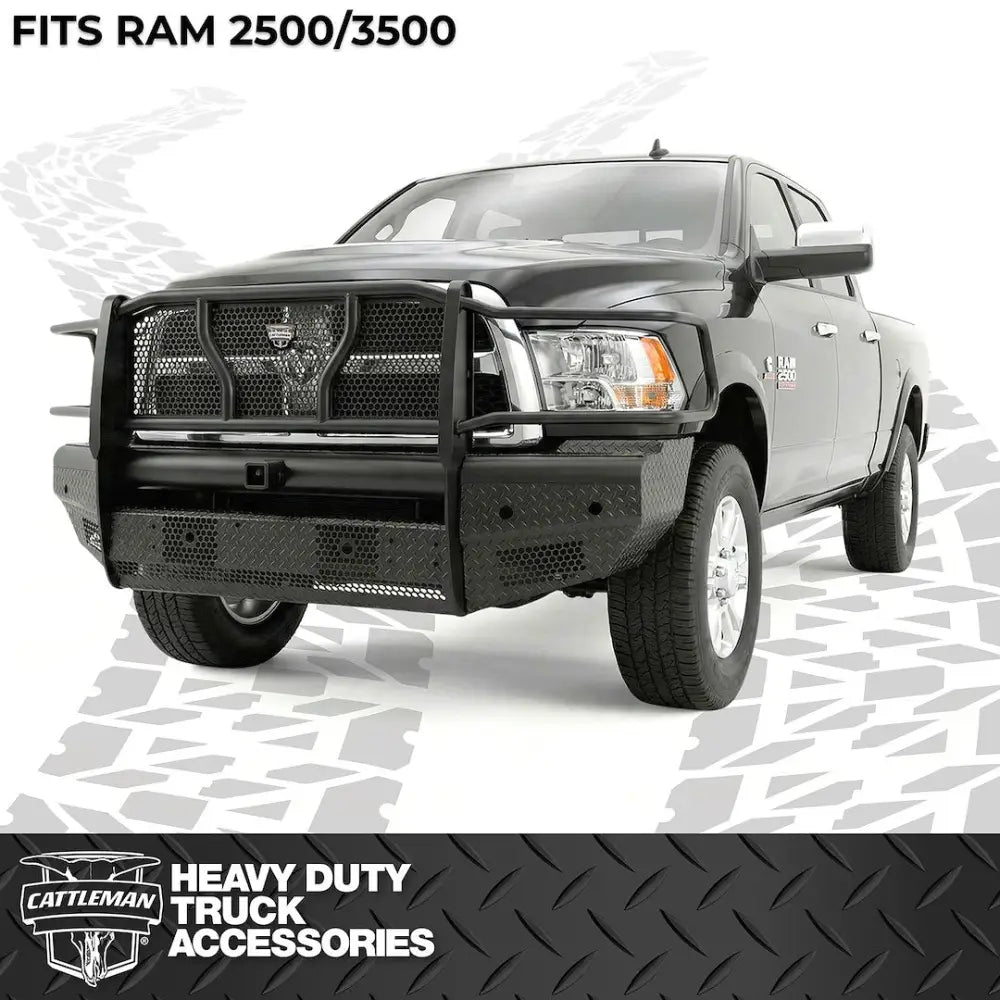 Cattleman Two Vertical Center Protection Bars Bumper 2258PRS - Front Replacement Recvr