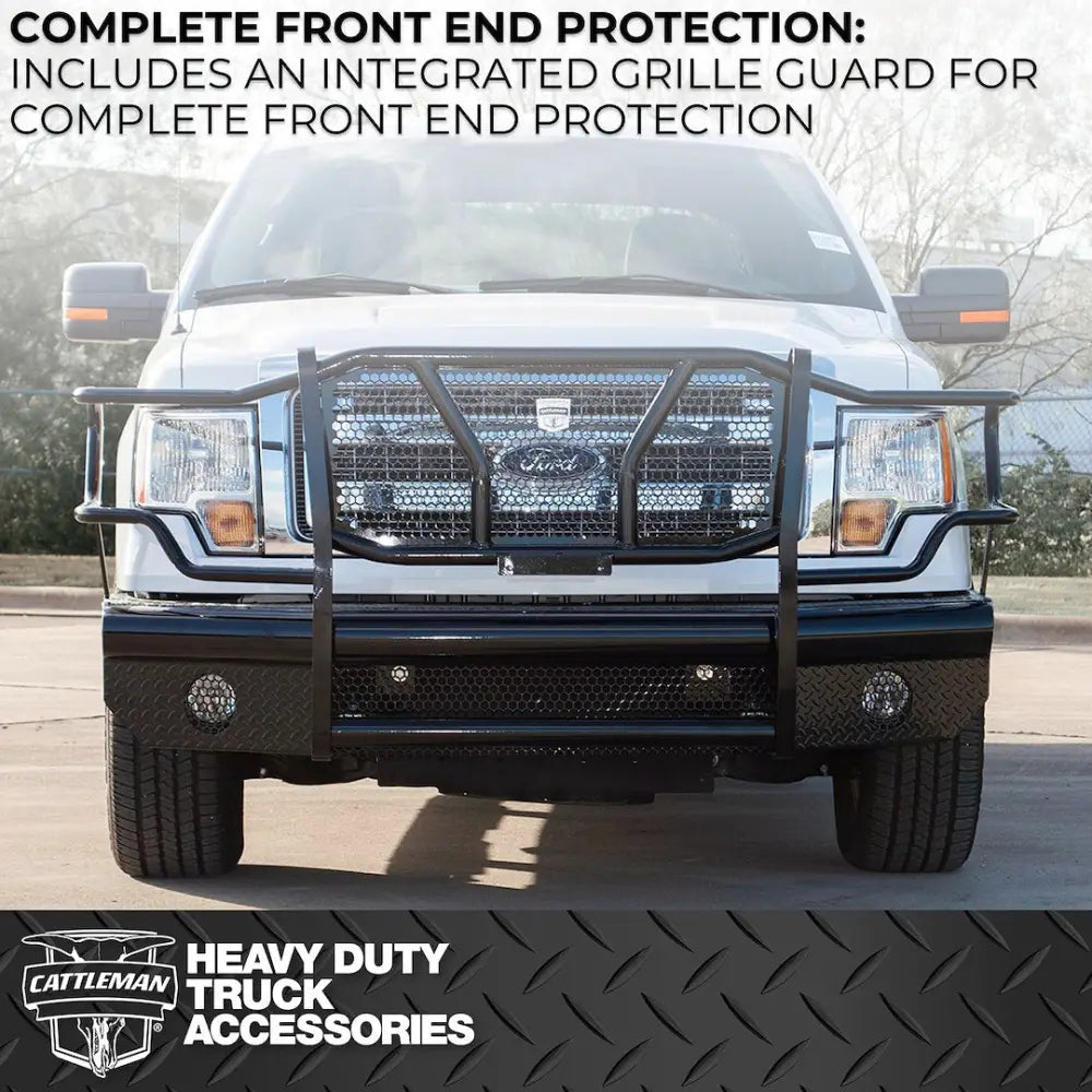 Cattleman Two Vertical Center Protection Bars Bumper 2365P - Front Replacement