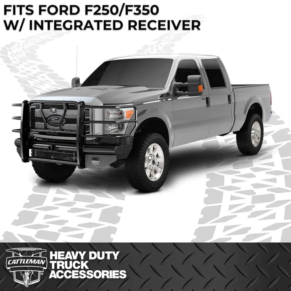 Cattleman Two Vertical Center Protection Bars Bumper 2365PR - Front Replacement Recvr