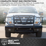 Cattleman Two Vertical Center Protection Bars Bumper 2367P - Front Replcement Sensor Holes